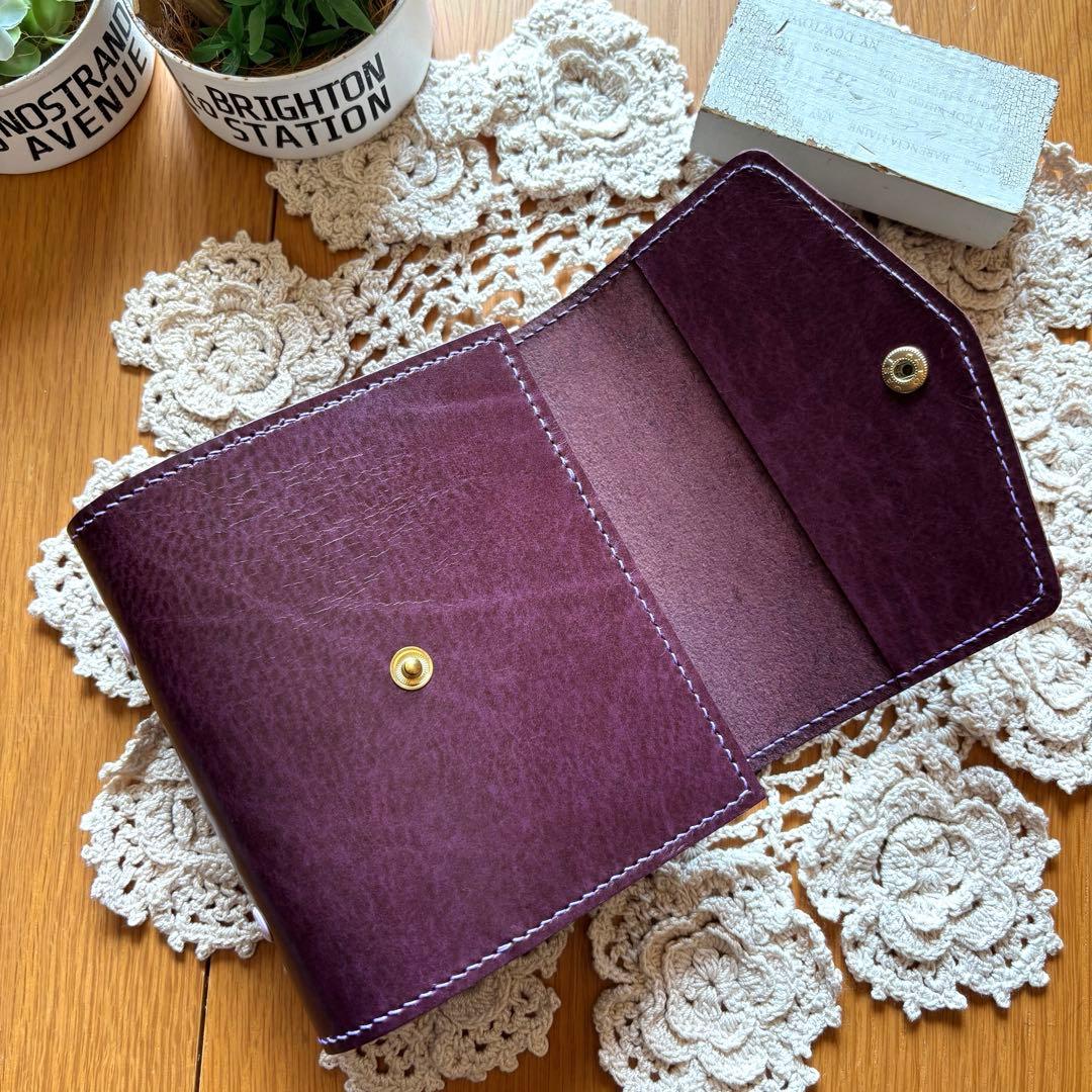 販売中★ ミニ6 システム手帳　ルガトショルダー　紫　パープル　本革牛革　レザー