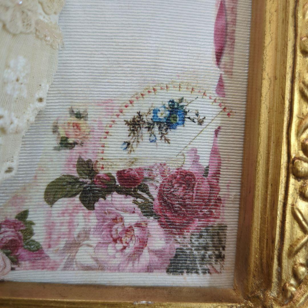 ビクトリアン風　薔薇と少女 エッグアート