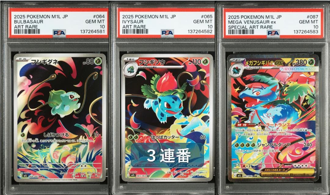(25-07-337)【PSA10】メガフシギバナex 3連番
