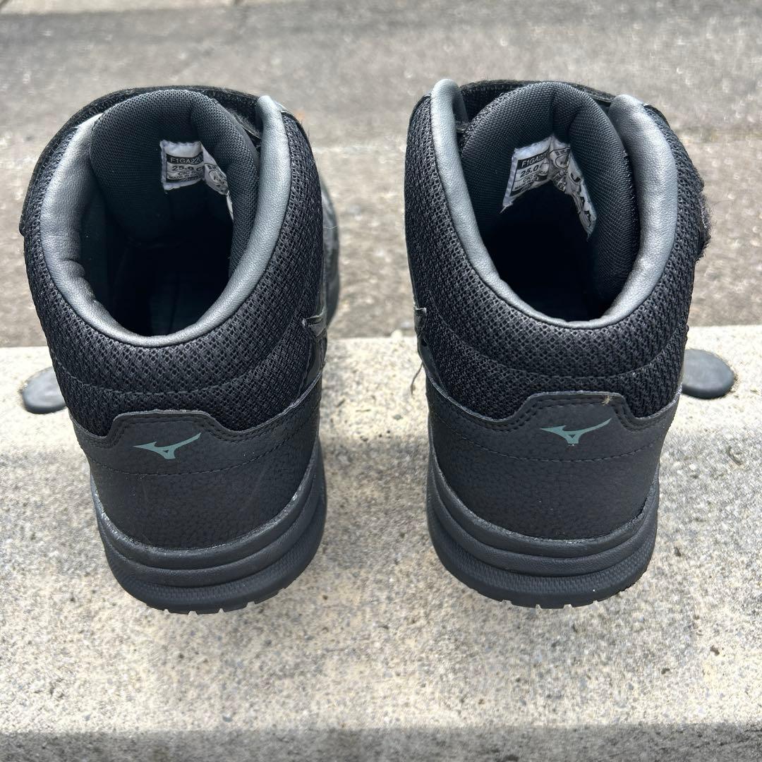 Mizuno 迷彩柄 ブラック安全靴　25㎝